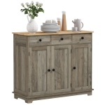 HOMCOM Modern Sideboard, Buffet Cabinet with Storage Cabinets, Drawers and Adjustable Shelves for Living Room, Washed Grey