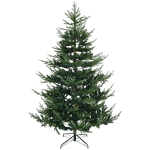 HOMCOM 7.5ft Large Christmas Tree with Metal Base, 1218 molded and layered branch tips, for Indoor Use, Green