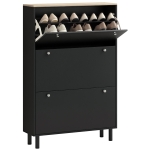 HOMCOM Shoe Storage with 3 Flip Drawers and Adjustable Shelves, Entryway Shoe Storage Cabinet for 24 Pairs of Shoes, Black