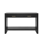 Farmhouse Console Table with Storage Drawers, Wooden Entryway Table Ideal for Living Room, Hallway, 47.5'' L x 15.5'' W x 30'' H, Black