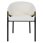 Set of 2 Modern Upholstered Dining Chairs with Metal Legs, Durable Design for Kitchen and Living Room, 22.5'' L x 22'' W x 31'' H, White