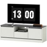 HOMCOM TV Stand for 43-55 Inch TV,  Entertainment Center w/ Cabinets, Shelf, Drawer and Cable Management for Living Room, White