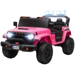 Qaba Ride on Truck Car with 2-Seater, 24V Electric Car with 4 Motors, Remote Control, Spring Suspension for 3-8 Years, Pink