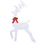Outsunny 4.3FT Lighted Christmas Reindeer, Christmas Decor with RGB and Warm White LEDs, Stakes and Zip Ties, IP44 Waterproof