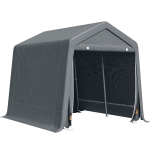 Outsunny 9.2' x 7.9' Garden Storage Tent, Patio Storage Shelter w/ Metal Frame and Double Zipper Doors, Dark Grey