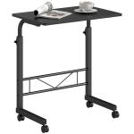 HOMCOM Mobile Standing Desk with Adjustable Height, 23.5 inch Stand Up Desk with Wheels, Black