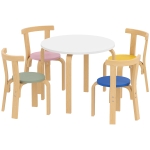 Qaba Wooden Kids Table and Chairs Set, Toddler Table and Chairs Set for 3-8 Years, Multi-Coloured