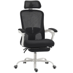 HOMCOM Ergonomic Office Chair, Mesh Reclining Desk Chair with Adjustable Lumbar Support, Headrest, Black
