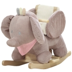 Qaba Baby Rocking Horse with Seat, Kids Ride On Toy with Realistic Elephant Sound and Safety Belt for 18 to 36 Months, Pink