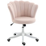 HOMCOM Office Chair, Armless Swivel Desk Chair with Adjustable Height, Backrest, Tilt Function for Office, Vanity, Pink