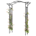 Outsunny Garden Arch Outdoor Trellis Arbor with Extended Top, 66.9" x 15.7" x 90.6", Black