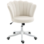 HOMCOM Office Chair, Armless Swivel Desk Chair with Adjustable Height, Backrest, Tilt Function for Office, Vanity, Cream