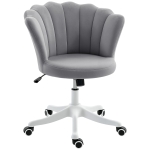HOMCOM Office Chair, Armless Swivel Desk Chair with Adjustable Height, Backrest, Tilt Function for Office, Vanity, Grey