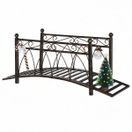 Outsunny 3.3' Metal Arch Zen Garden Bridge with Safety Siderails, Decorative Footbridge, Delicate Scrollwork & Corner Spheres for Stream, Fish Pond, Bronze