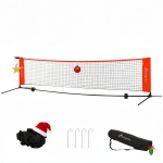 Soozier 10ft Portable Soccer Tennis/Pickleball/Badminton/Mini Tennis Net w/ Sideline for Training with Included Storage Bag, Red