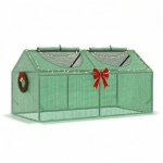 Outsunny 4' x 2' x 2' Portable Mini Greenhouse, Small Green House with PE Cover, Roll-up Zippered Windows for Indoor, Outdoor Garden, Green