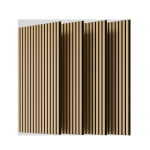 4-Pack Wood Slat Acoustic Wall Panels with MDF & High-Density Polyester, Fluted Cladding for Wall or Ceiling, 45.5" L x 23.5" W x 1" H, White Oak