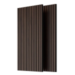 2-Pack 3D Wood Slat Acoustic Wall Panels with Three-Side Wrapped Edges, Fluted Cladding for Wall or Ceiling, 45.5" L x 23.5" W x 1" H, Walnut