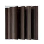 4-Pack Wood Slat Acoustic Wall Panels with MDF & High-Density Polyester, Fluted Cladding for Wall or Ceiling, 45.5" L x 23.5" W x 1" H, Walnut