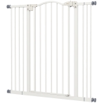 PawHut Extra Tall Dog Gate with Door, Pressure Fit, Auto Close, Double Locking for Doorways Hallways Stairs, 29"-39", White