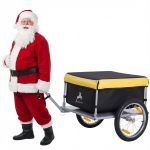 Aosom Bicycle Cargo Trailer, Two-Wheel Bike Luggage Wagon Trailer with Removable Cover, Fits 20" - 26" Bicycle Wheels, Yellow