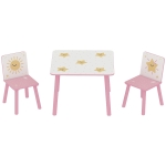 Qaba 3-Piece Kids Table and Chair Set with Star Pattern for Boys and Girls Aged 3-8, Bedroom, Nursery, Playroom, Pink