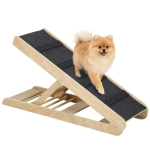 PawHut Height Adjustable Pet Ramp with Non-Slip Carpet Surfaces, 4 Levels Folding Dog Cat Ramp for Bed, Sofa & Car