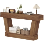 HOMCOM 63 Inch Vintage Console Table, Narrow Entryway Table with Open Shelf for Living Room, Dark Brown