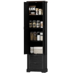 HOMCOM 71" Tall Kitchen Pantry Cabinet, Farmhouse Kitchen Storage Cabinet with Soft-Close Drawer and Adjustable Shelves, Black