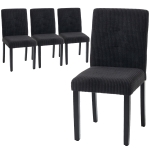 HOMCOM Modern Dining Chairs Set of 4, Kitchen Chairs with Rubberwood Legs and Padded Seat, Black