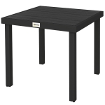 Outsunny Patio Dining Table for 4, Square Aluminum Outdoor Table for Garden Lawn Backyard, Black
