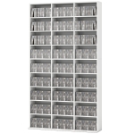 HOMCOM Media Storage Cabinet, 9-Tier DVD Shelf with 21 Adjustable Shelves, Holds 835 CDs, 500 DVDs or 640 Blu-rays, White