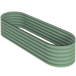 Outsunny 6.5 x 2 x 1.5 FT Galvanized Steel Raised Garden Bed, Metal Garden Bed Planter Box with Safety Edging, Green