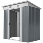 Outsunny 6' x 4' Outdoor Storage Shed, Metal Garden Shed with Lockable Sliding Doors and Vents, Grey