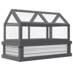 Outsunny Raised Garden Flower Bed Kit with Greenhouse, Wooden Cold Frame Planter, 48" x 24" x 32", Grey