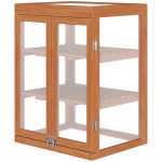 Outsunny Wooden 2 Tier Cold Frame Greenhouse Polycarbonate Plant Grow House Portable Garden, 22.8" x 17.3" x 30.7", Orange