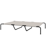 PawHut Elevated Dog Bed, Outdoor Dog Cot, Raised Dog Bed for Large Dogs with Breathable Mesh, Beige