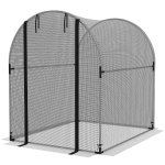 Outsunny 4.9' x 3.9' Crop Cage with Zipper Roll-Up Door, Mesh Plant Protection Tent from Animals with Galvanised Steel Frame