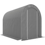 Outsunny 5' x 8' Outdoor Storage Shed, Heavy Duty Galvanized Steel Portable Shed for Bike, Motorcycle, Garden Tools, Light Grey