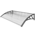 Outsunny Window Awning Door Canopy, Polycarbonate Front Door Outdoor Patio Cover, Sun Shelter, Hollow Sheet, 43.3" x 23.6", Clear