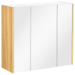 kleankin Wall Mounted Medicine Cabinet with Mirror Wall Mirror Cabinet with 3 Doors and Adjustable Storage Shelves White