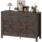 HOMCOM Sideboard Buffet Cabinet, Farmhouse Kitchen Storage Cabinet w/ 2 Drawers and Shelves for Living Room, Entryway