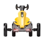 12V Electric Pedal Go-Kart for Kids with Adjustable High-Back Seat, Ride-On Truck with Music/Flashing Lights, 38'' L x 22.5'' W x 19.5'' H, Yellow