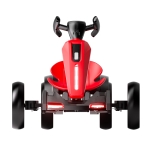 12V Electric Pedal Go-Kart for Kids with Adjustable High-Back Seat, Ride-On Truck with Music/Flashing Lights, 38'' L x 22.5'' W x 19.5'' H, Red