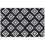 Outsunny Reversible Outdoor RV Rug, Patio Floor Mat, 6' x 9' Plastic Straw Rug for Backyard, Deck, Beach, Camping, Black & White