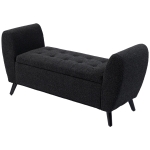 HOMCOM Upholstered Storage Bench with Arms, Modern Ottoman Bench for Bedroom, Entryway, and Living Room, Black