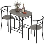 HOMCOM Dining Table Set of 3, 31.5" Kitchen Table and Chairs Set for 2 with Shelf, for Small Space, Dining Room, Living Room