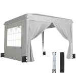 Outsunny 10 x 10 ft Pop Up Canopy Tent with Sidewalls, UPF50+ Outdoor Portable Instant Canopy Shelter with Carry Bag, Light Gray