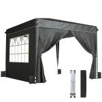 Outsunny 10 x 10 ft Pop Up Canopy Tent with Sidewalls, UPF50+ Outdoor Portable Instant Canopy Shelter with Carry Bag, Black