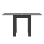 HOMCOM 55" Extendable Dining Table for 4-6 Person, Kitchen Table with PU Handle and Felt Pads for Small Spaces, Black